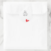Herz - Adressmarken Runder Aufkleber (Tasche)