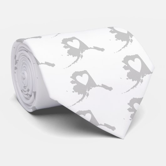 Herz Alaska Staat Silhouette Krawatte (Gerollt)