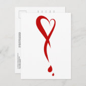 Herz als Ausrufezeichen, Herzblutungen Postkarte (Vorne/Hinten)