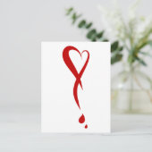 Herz als Ausrufezeichen, Herzblutungen Postkarte (Stehend Vorderseite)