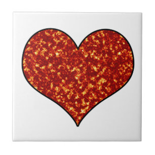 Herz am Feuer Fliese