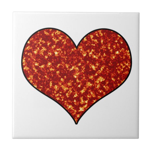 Herz am Feuer Fliese (Vorderseite)