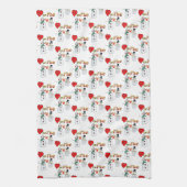 Herz am Feuer Snowman Küche Handtuch (Vertikal)