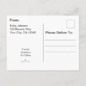 Herz am Sandstrand Ankündigungspostkarte (Rückseite)