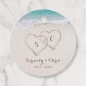 Herz am Sandstrand Hochzeit Geschenkanhänger (Vorderseite)