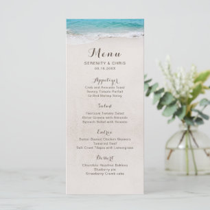 Herz am Sandstrand Hochzeit Menükarte