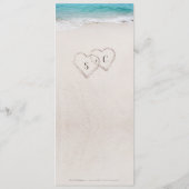 Herz am Sandstrand Hochzeit Menükarte