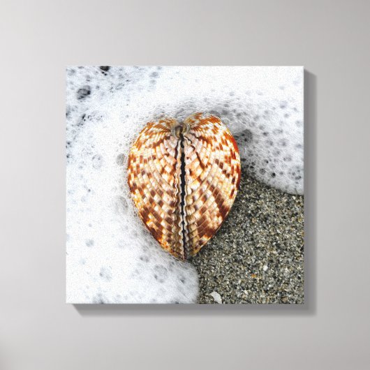 Herz am Strand Leinwanddruck (Vorderseite)