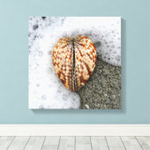 Herz am Strand Leinwanddruck (Insitu (Holzboden))
