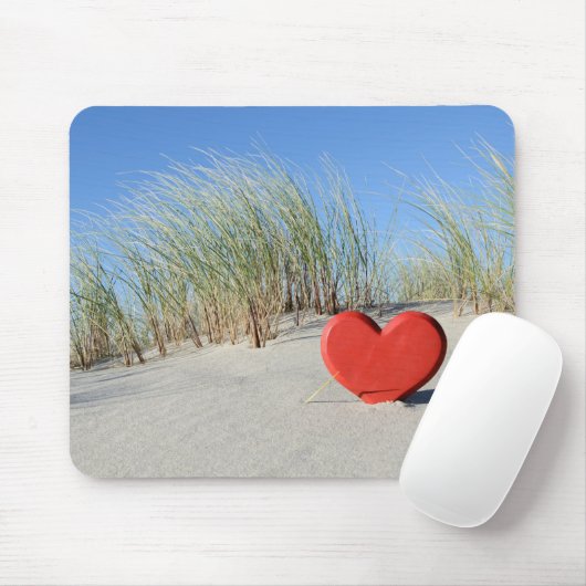 Herz am Strand Mousepad (Mit Mouse)