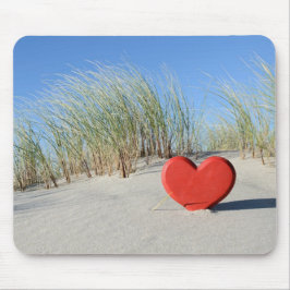 Herz am Strand Mousepad