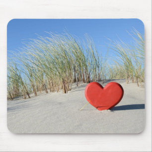 Herz am Strand Mousepad