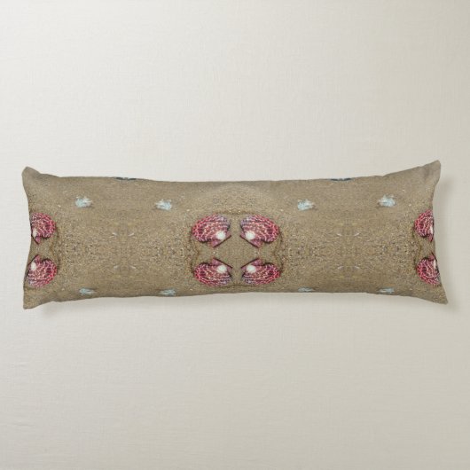 Herz am Strand & Muscheln Bodypillow Seitenschläferkissen (Rückseite)