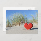 Herz am Strand Postkarte (Vorne/Hinten)