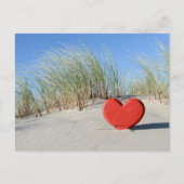 Herz am Strand Postkarte (Vorderseite)