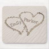 Herz am Strand Sand Mousepad (Vorne)