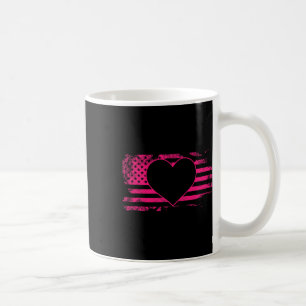 Herz American Flag Brustkrebs Bewusstsein Cool U Kaffeetasse