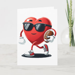 Herz Amerikanischer Fußll Valentinstag Jungen Männ Karte