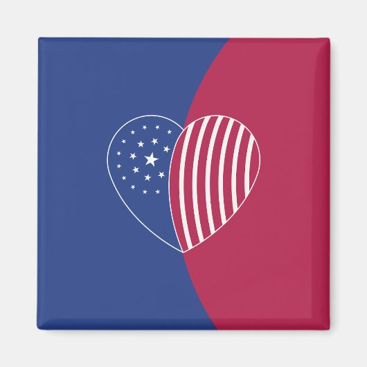 Herz Amerikas (Kurve) Magnet (Vorne)