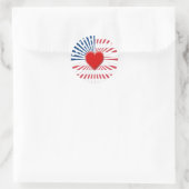 Herz Amerikas Runder Aufkleber (Tasche)