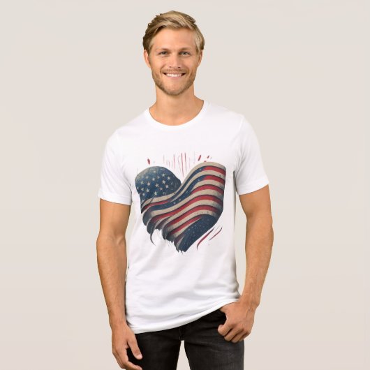 Herz Amerikas Tri-Blend Shirt (Vorderseite voll)