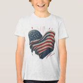 Herz Amerikas Tri-Blend Shirt (Vorderseite)