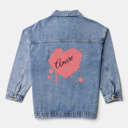 Herz "Amore" Grunge Denim Jacket Jeansjacke (Rückseite)