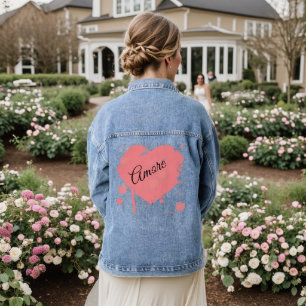 Herz "Amore" Grunge Denim Jacket Jeansjacke