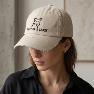 Herz an der Leine Hunde-Liebhaber bestickte Mütze Baseballkappe