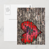Herz an der Mauer Postkarte (Vorne/Hinten)