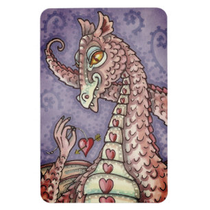 HERZ AN EINER SCHNUR ROSAFARBENER DRACHE VALENTINS MAGNET