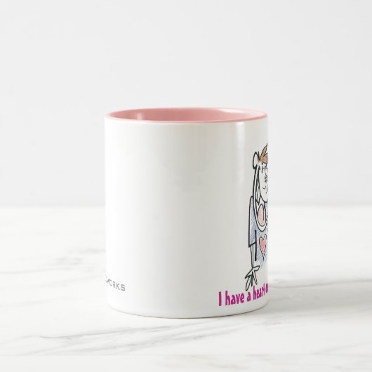 Herz an für Sie! Zweifarbige Tasse (Mittel)