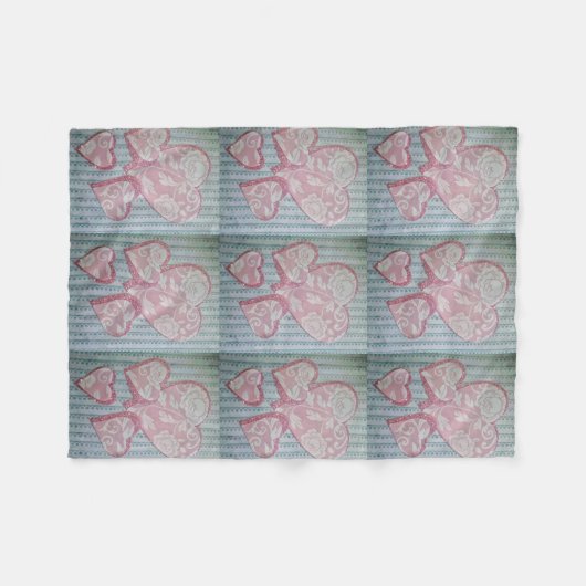 Herz an Vintager Stelle Fleecedecke (Vorderseite (Horizontal))
