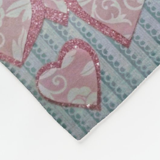 Herz an Vintager Stelle Fleecedecke (Ecke)