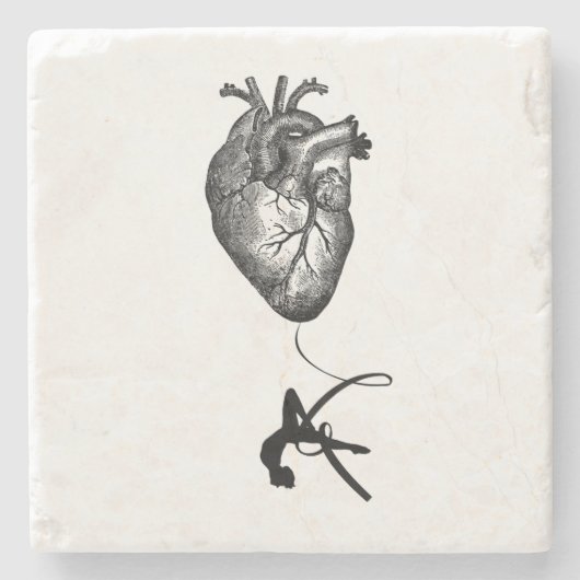 Herz-Anatomie - Trapezkünstler Steinuntersetzer (Vorderseite)