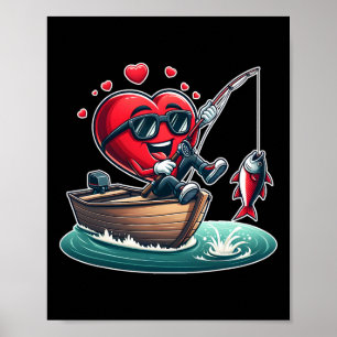 Herz Angeln Valentinstag Männer Frauen Jungen Mädc Poster