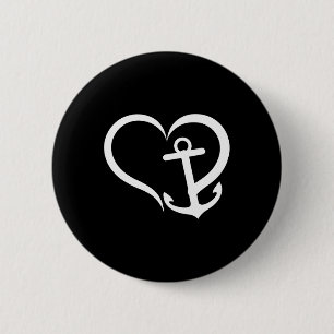 Herz Anker Liebe Nautik Ozean Bootfahren Segeln Button
