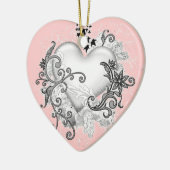 Herz (anpassbar) keramik ornament (Links)