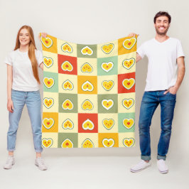 Herz Äpfel Fleecedecke