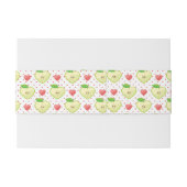 Herz-Äpfel mit rosa Tupfen und Herzen Einladungsbanderole (Rückseitenbeispiel)