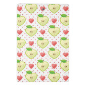 Herz-Äpfel mit rosa Tupfen und Herzen Mini Klemmbrett (Rückseite)