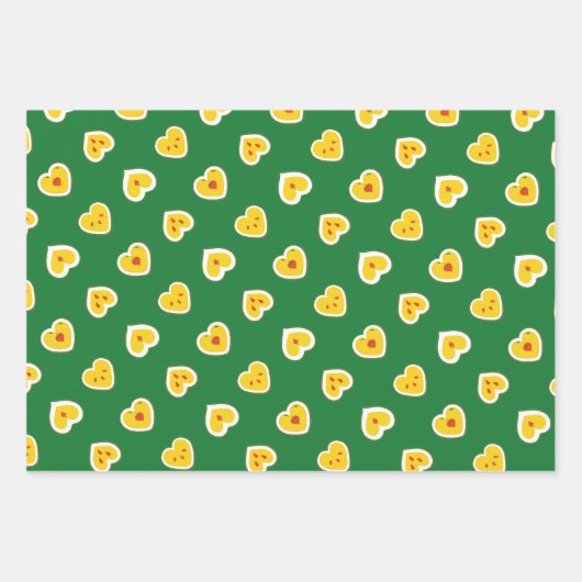 Herz-Äpfel-Muster Geschenkpapier Set (Vorderseite 2)