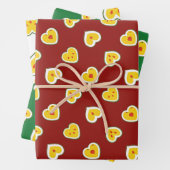 Herz-Äpfel-Muster Geschenkpapier Set (Beispiel)