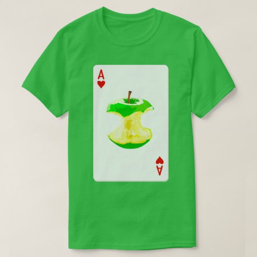Herz-Apfel spielen Karte mit grünem Apfel T-Shirt (Design vorne)