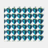 Herz Aquamarine, blau Fleecedecke (Vorderseite (Horizontal))