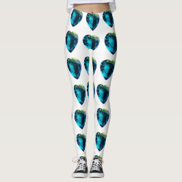 Herz Aquamarine, blau Leggings