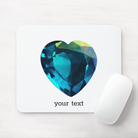 Herz Aquamarine, blau Mousepad (Mit Mouse)