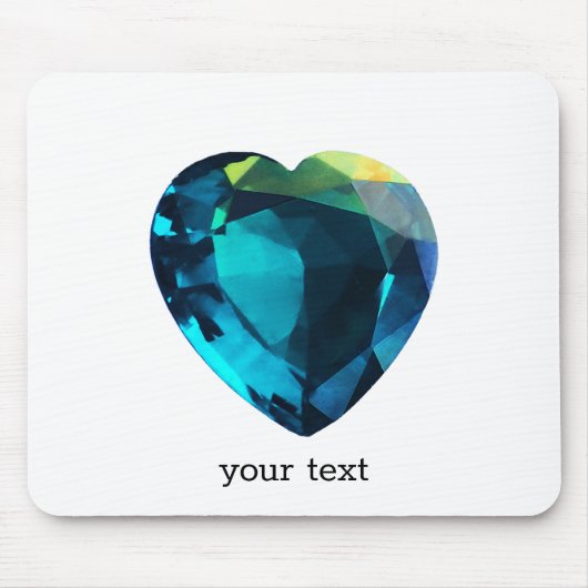 Herz Aquamarine, blau Mousepad (Vorne)