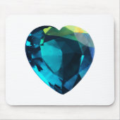 Herz Aquamarine, blau Mousepad (Vorne)