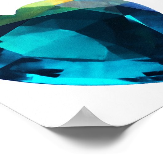 Herz Aquamarine, blau Poster (Ecke)